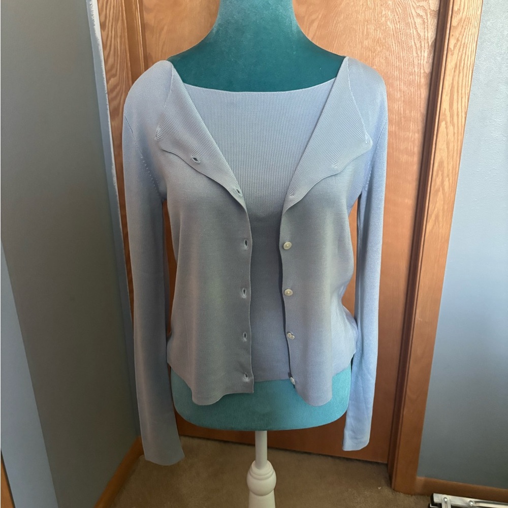 J.Crew Light Blue Cardigan and Tank Set